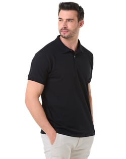Camisa Polo Piquet Masculina Preta