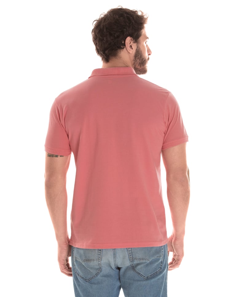 Camisa Polo Piquet Masculina Salmão