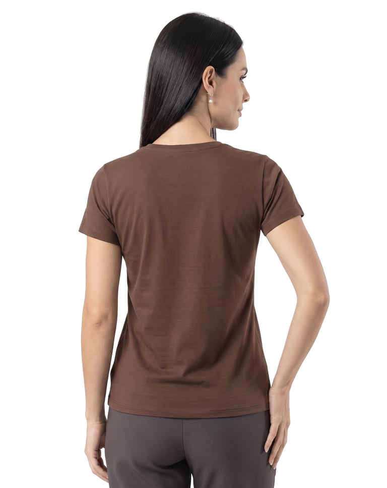 Baby Look de Algodão Premium Marrom