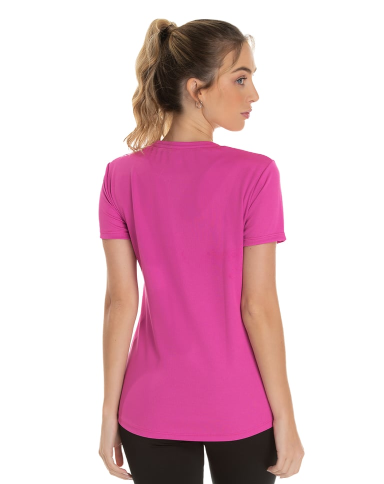 Camiseta Feminina Dry Fit Rosa Pink Proteção UV 30+