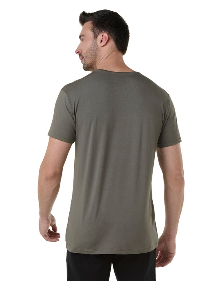 Camiseta Tech Modal Masculina Cinza Terra