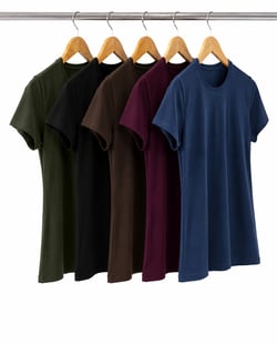 Kit 5 Camisetas de Algodão Egípcio Femininas 07