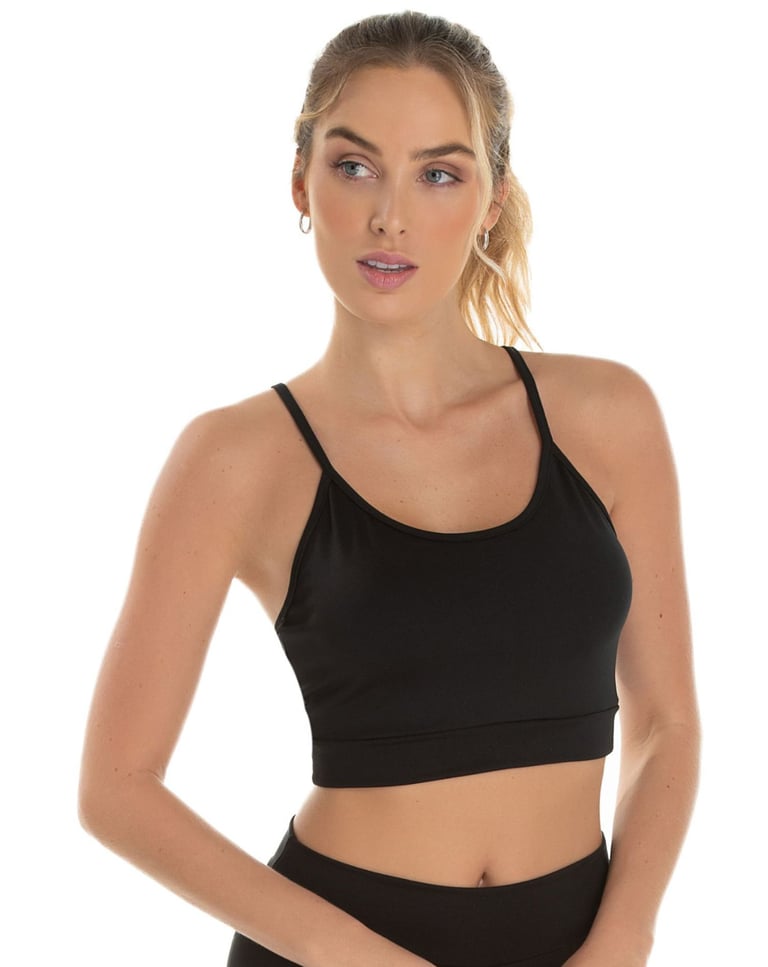 Top de Alcinha Fitness Feminino Preto