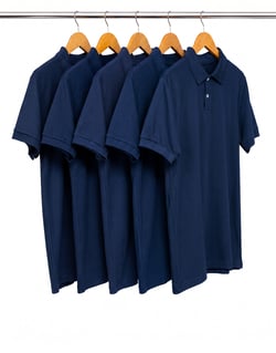 Kit 5 Camisas Polo Piquet Masculinas Azul Marinho