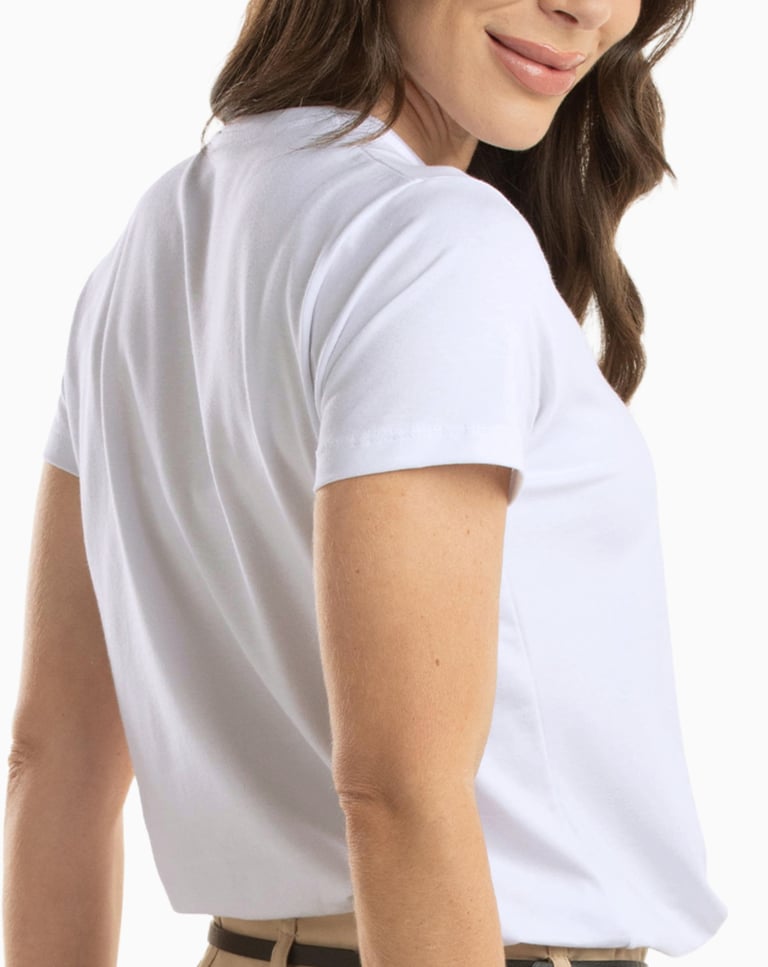 Camiseta de Algodão Egípcio Feminina Branca