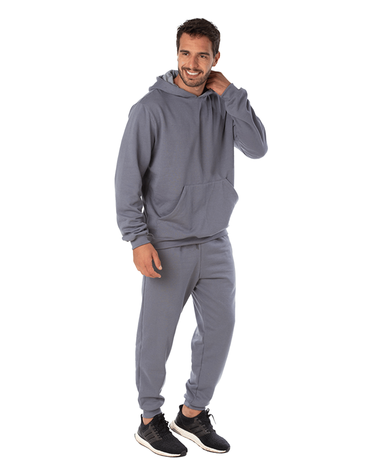 Conjunto Moletom Masculino com Capuz Cinza Chumbo 09