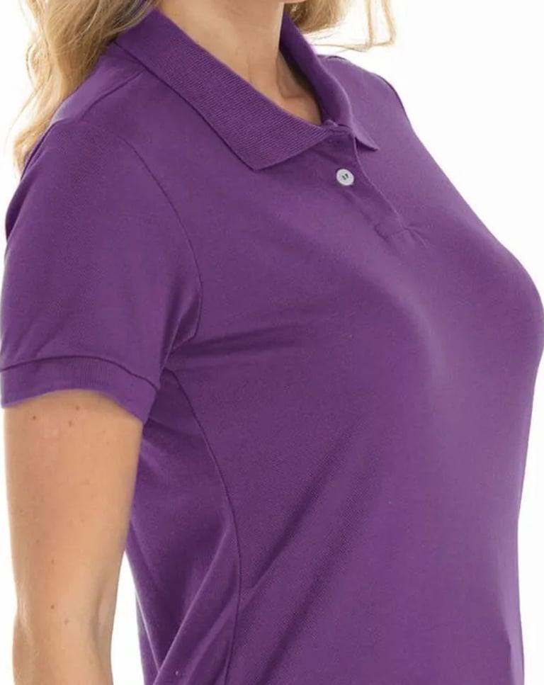 Camisa Polo Piquet Feminina Roxa 