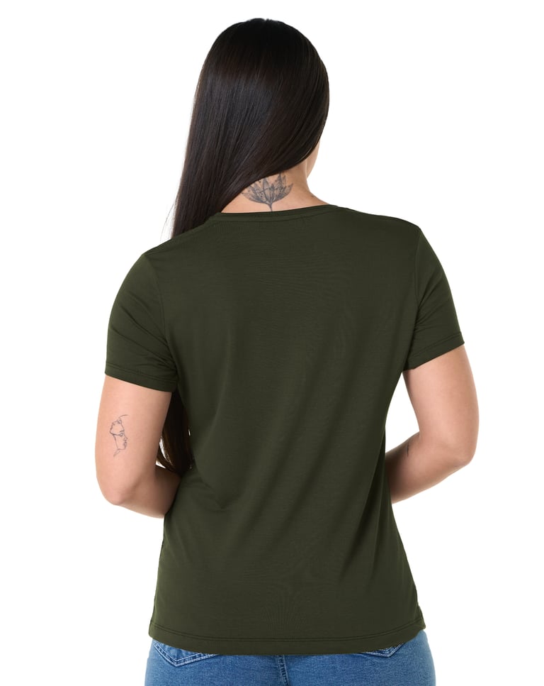 Camiseta Tech Modal Feminina Verde Militar