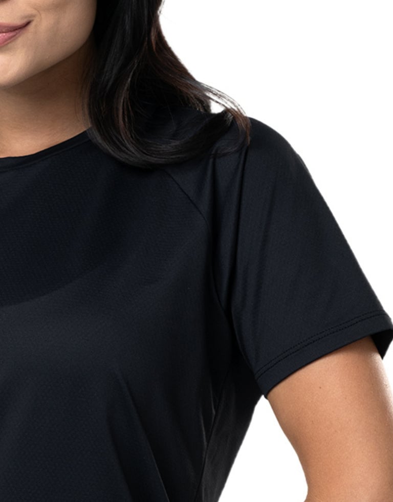 Camiseta Feminina Dry Poliamida Raglan Preta