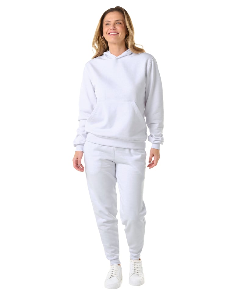 Conjunto Moletom Feminino com Capuz Branco 04