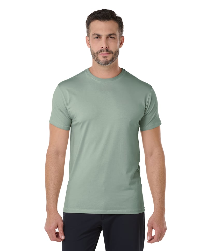 Camiseta de Algodão Egípcio Verde Sálvia