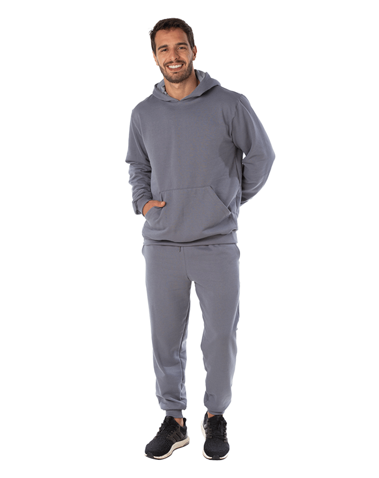Conjunto Moletom Masculino com Capuz Cinza Chumbo 09