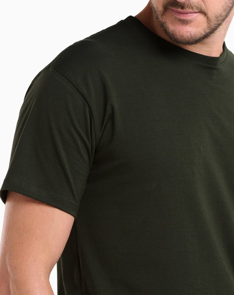 Camiseta de Algodão Egípcio Verde Musgo