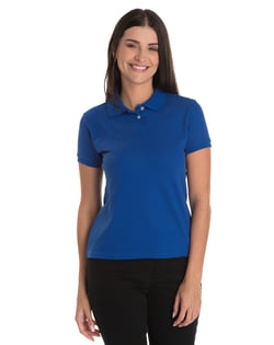 Camisa Polo Piquet Feminina Azul Royal