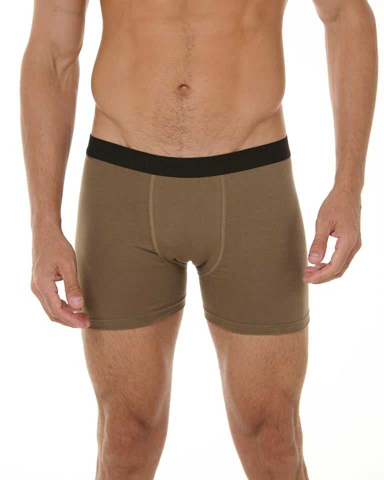 Kit 3 Cuecas Boxer Cotton Marrom 