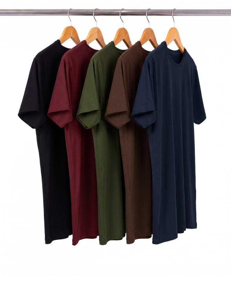 Kit 5 Camisetas Masculinas de Algodão Premium