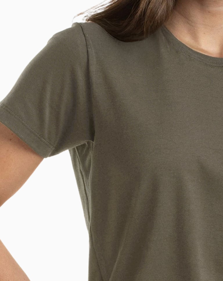 Camiseta de Algodão Egípcio Feminina Cinza Mineral