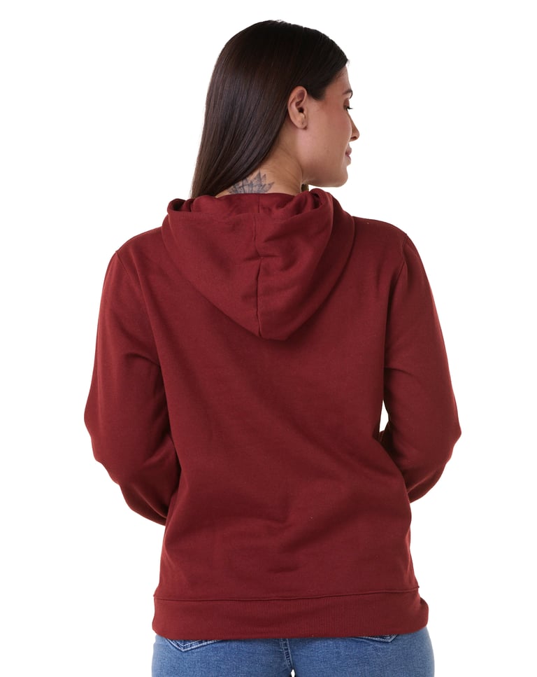 Moletom Canguru com Capuz Feminino Bordô