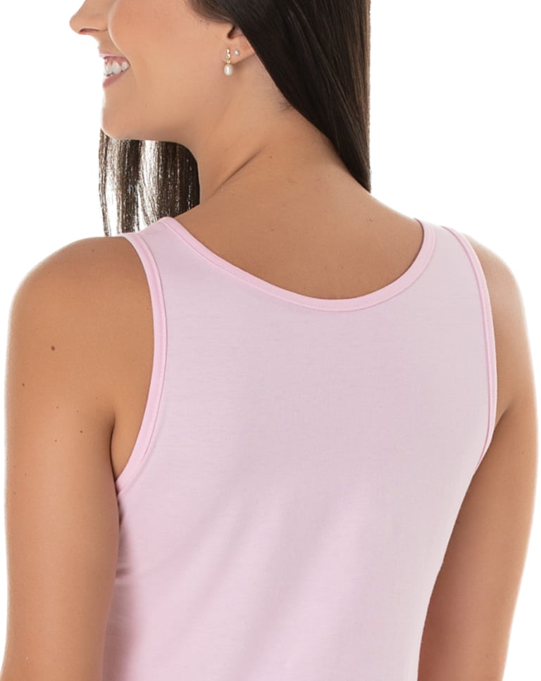 Regata Feminina de Algodão Premium Rosa Claro