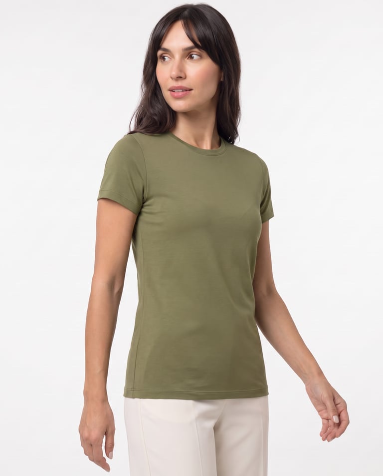 Camiseta Tech Modal Feminina Caqui