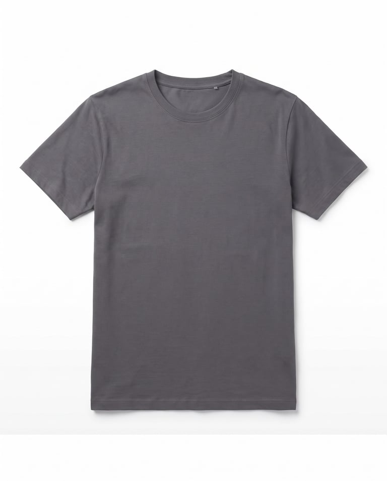 Camiseta de Algodão Premium Cinza Chumbo