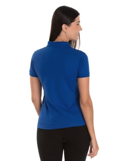 Camisa Polo Piquet Feminina Azul Royal