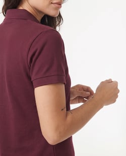 Camisa Polo Piquet Feminina Bordô