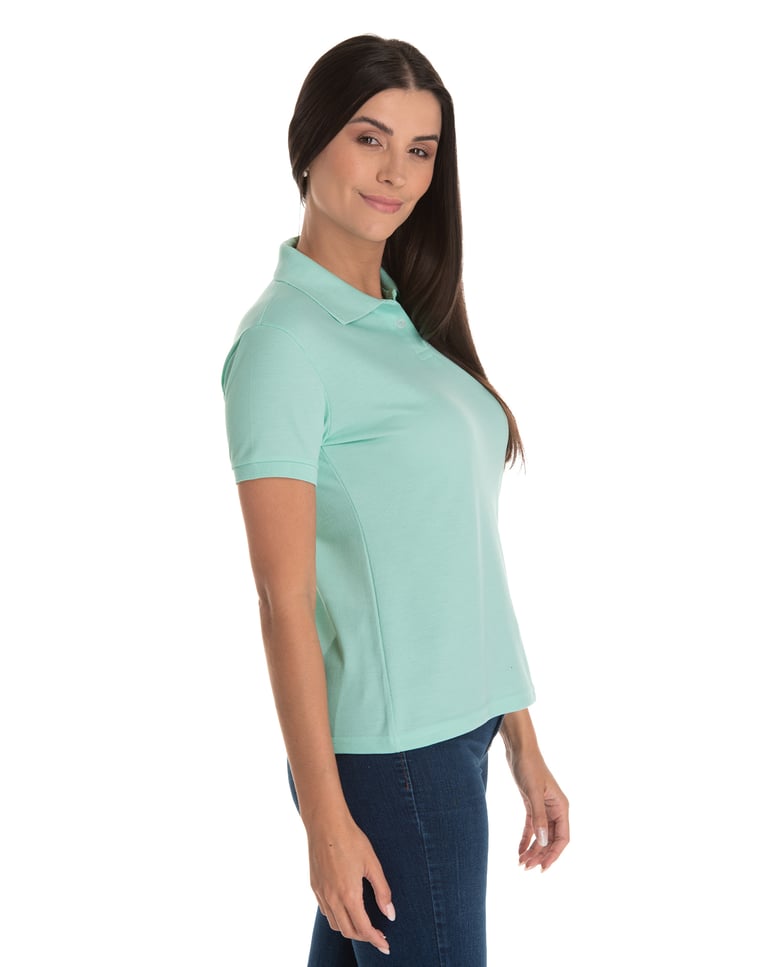Camisa Polo Piquet Feminina Verde Claro