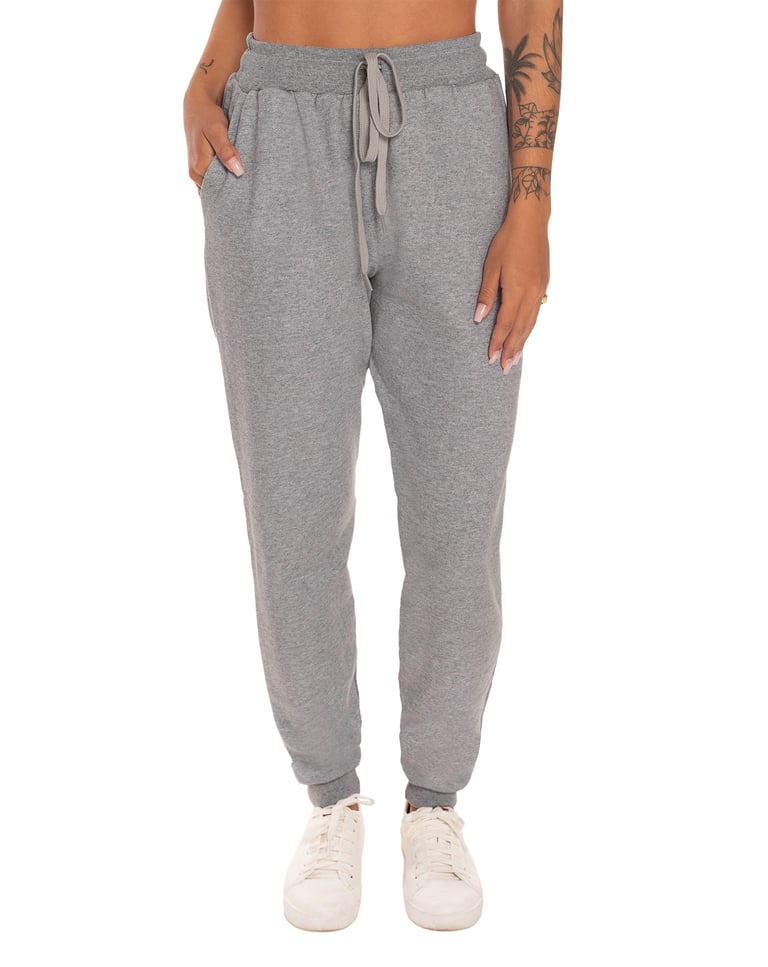 Calça Feminina de Moletom Cinza Mescla