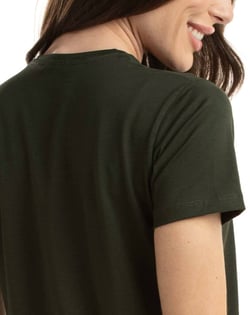 Camiseta de Algodão Egípcio Feminina Verde Musgo