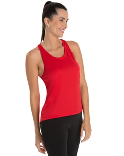Regata Feminina Dry Fit Vermelha Proteção UV 30+