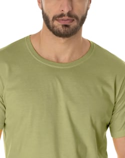 Camiseta de Algodão Premium Verde Caqui