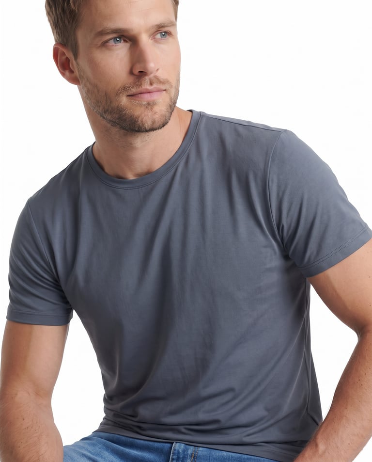 Camiseta Tech Modal Masculina Cinza Chumbo