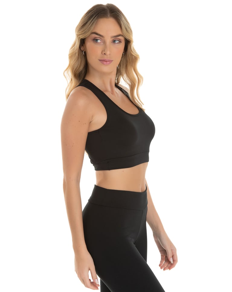 Top Nadador Fitness Feminino Preto