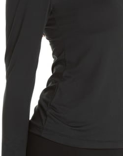 Camiseta Segunda Pele Manga Longa Feminina Preta UV 50+