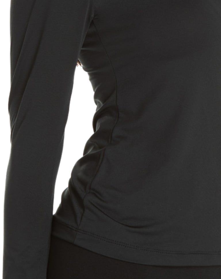 Camiseta Segunda Pele Manga Longa Feminina Preta UV 50+