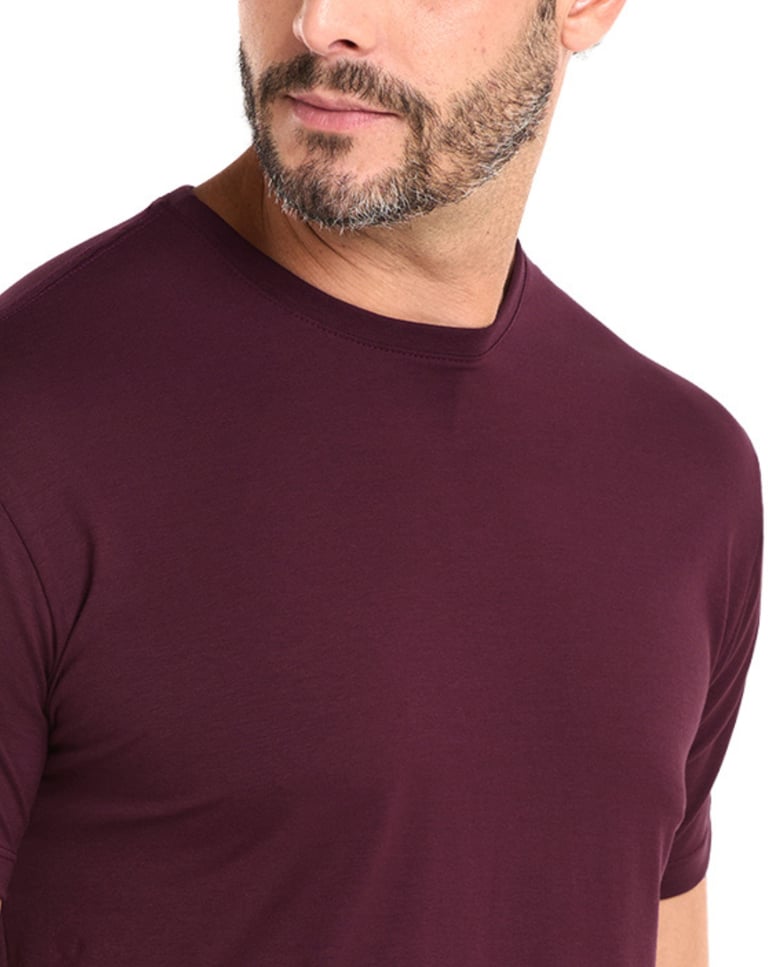 Camiseta de Algodão Egípcio Bordô