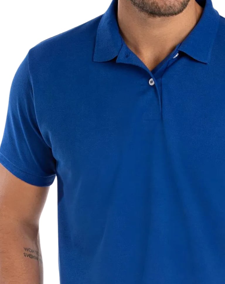 Camisa Polo Piquet Masculina Azul Royal