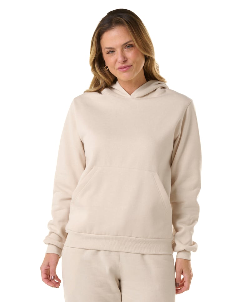 Kit 3 Moletons Canguru com Capuz Feminino Areia