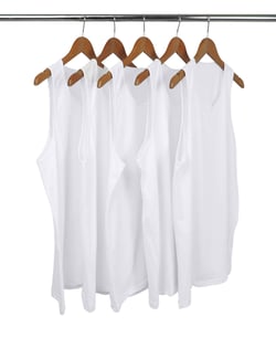 Kit 5 Regatas Masculinas de Algodão Premium Brancas