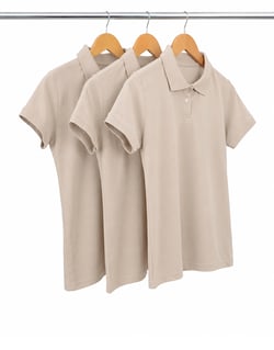KIT 3 Camisas Polo Piquet Feminina Areia