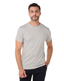 Camiseta de Algodão Egípcio Cinza Gelo
