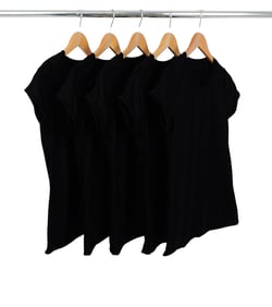 Kit 5 Baby Look PV / Malha Fria Preta