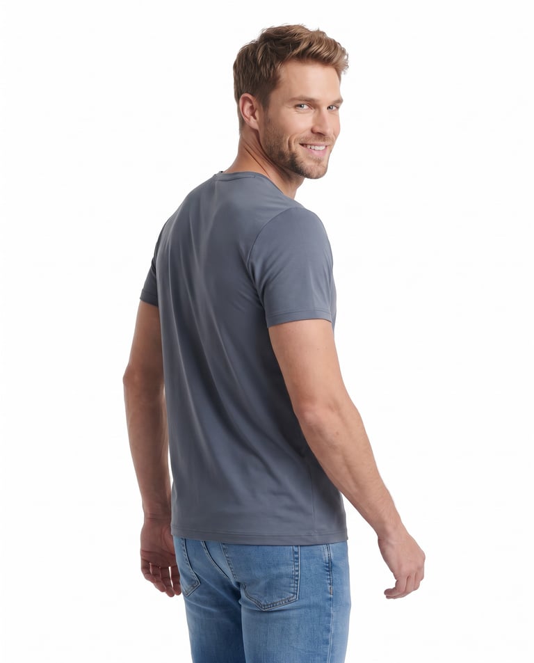 Camiseta Tech Modal Masculina Cinza Chumbo