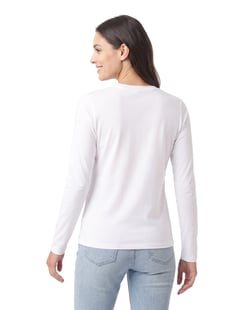 Camiseta Feminina Manga Longa de Algodão Premium Branca