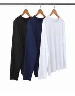 Kit 3 Camisetas Femininas Manga Longa de Algodão Penteado 01