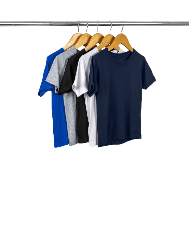 Kit 5 Camisetas Infantil de Algodão Penteado 1