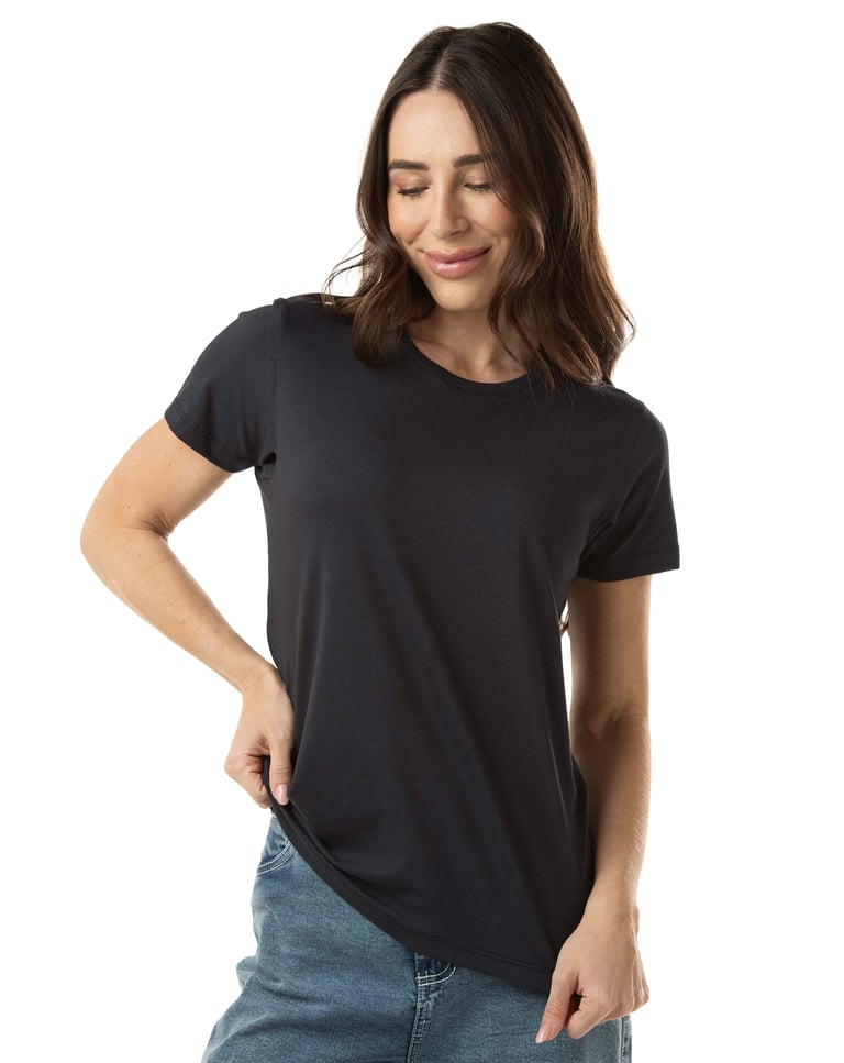 Camiseta de Algodão Egípcio Feminina Grafite