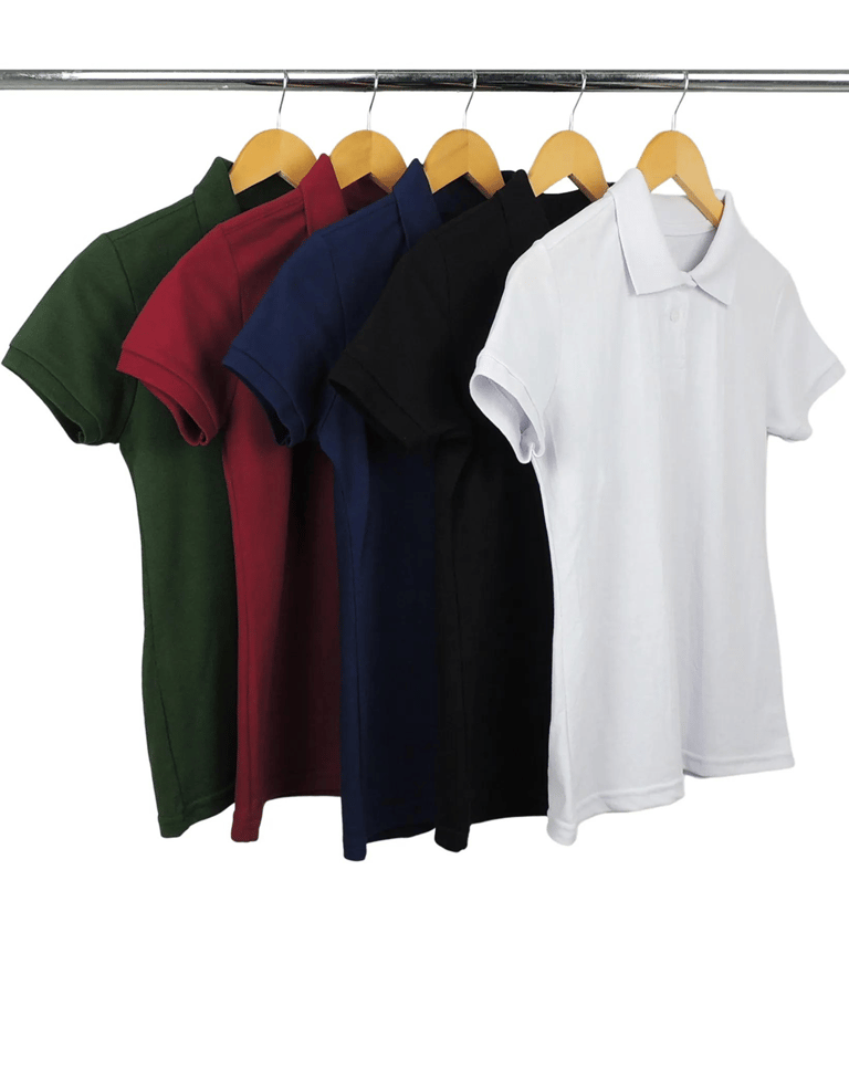 Kit 5 Camisas Polo Piquet Feminina 15