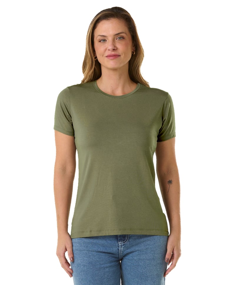 Camiseta Tech Modal Feminina Caqui